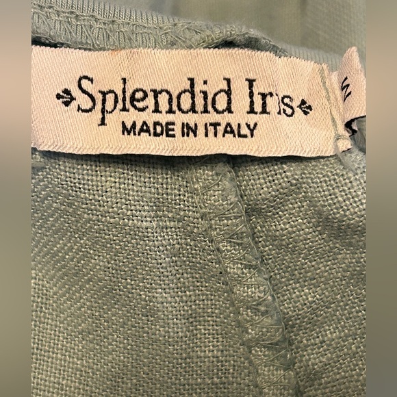 Splendid Iris ocean blue linen pants - Picture 3 of 5
